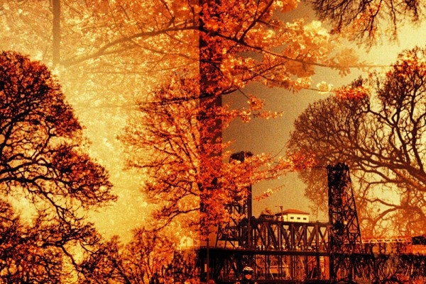 Steel Bridge . Double Exposure Series . 8x10 Print