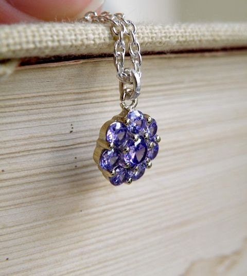 Tanzanite Purple Cubic Zirconia Sterling Silver Necklace - Edlyn N1 Wedding Jewelry
