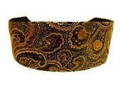 Luxurious Silk Brocade, Black and Gold Damasks and Paisleys, Beautiful Wide Headband