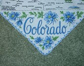 Vintage State Hanky - Colorado - Hankie Handkerchief
