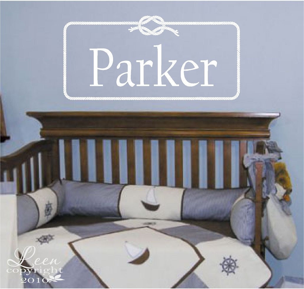 Nautical Rope Name Monogram Wall Decal