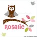 Owl Name Wall Decal with Birds in Pinks