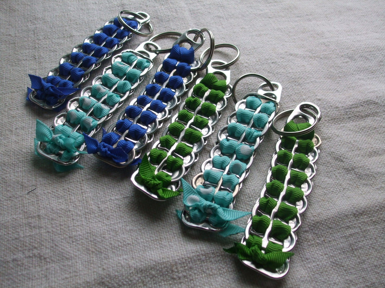Key Chain Tab Tops Blue or Green
