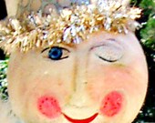 shabby chic retro inspired Party Moon Man doll ornament