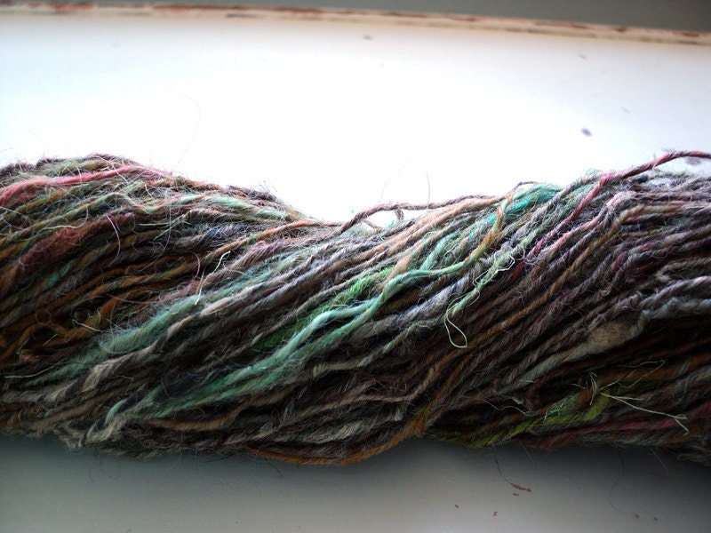 periodic table of the elements: uranium ) sport weight art yarn in blue, red, topaz, sparkle ( handspun & hand dyed mixed fiber singles