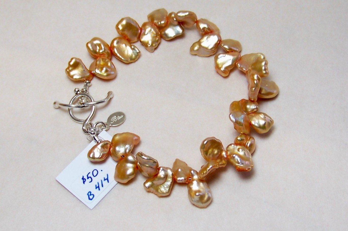 pearl bracelet, champagne