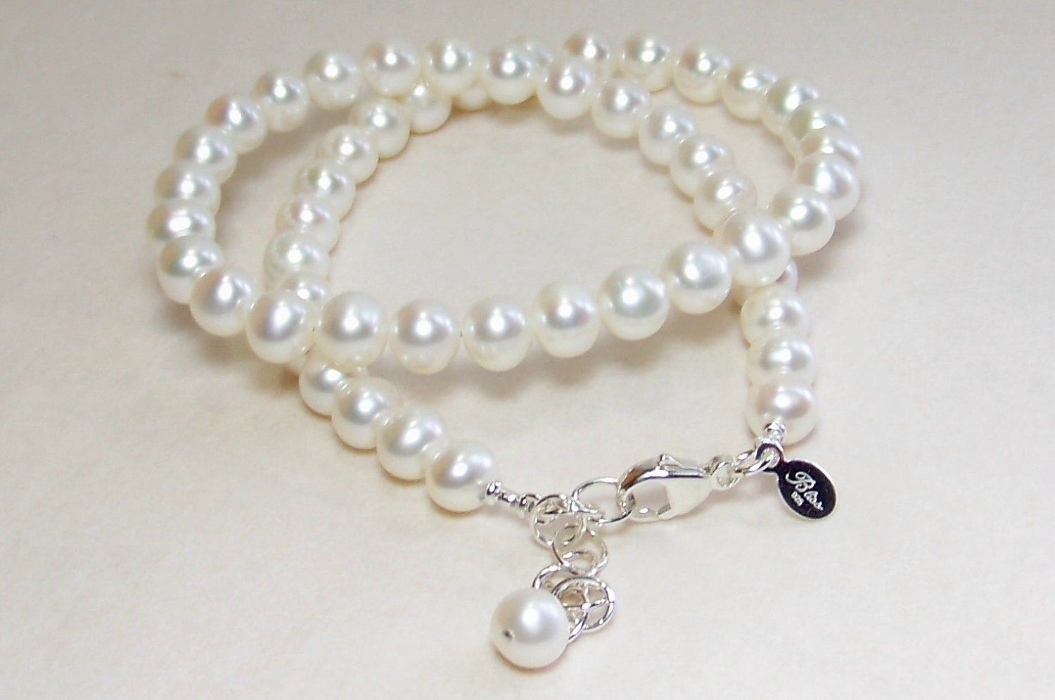 7 mm white pearl jewelry set