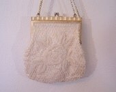 White Beaded Clutch Purse