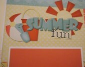 SUMMER FUN Premade 12x12 Scrapbook Pages for the Beach Boy Girl