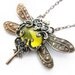 Olive Divine - Dragonfly necklace, Victorian style, Original Federikas vintage filigree jewelry, dragonfly pendant necklace
