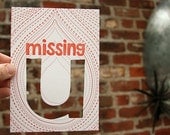 letterpress card missing u die cut