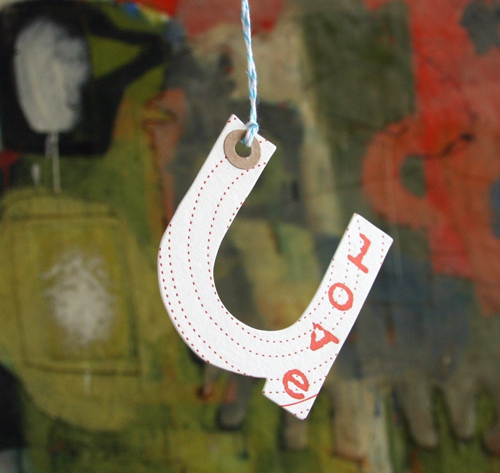 letterpress love u card die cut