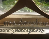 Personalized Gift Bridal Dress Hanger Wedding Custom Hanger Dark Walnut or Light Oak Sturdiest Wire