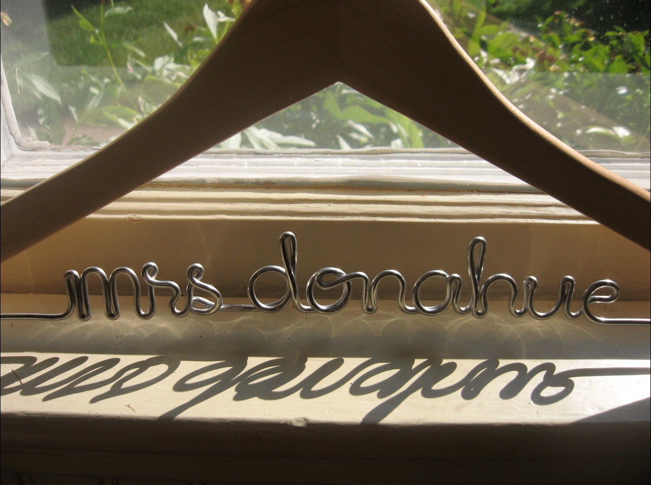 Personalized Wedding Hanger (Blonde, Natural Wood)