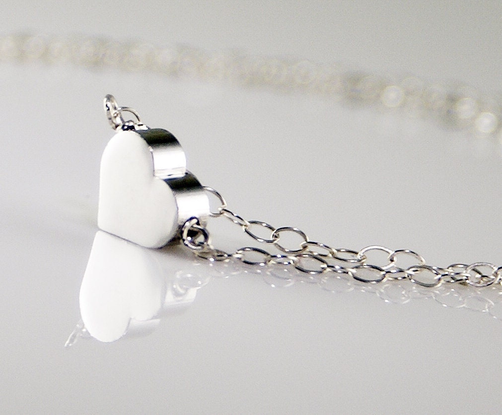 Tiny Silver Heart Necklace - Sterling Silver