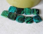 Blue Green Chrysocolla Jasper Square Beads - Short Strand Chrysocolla Jasper Beads