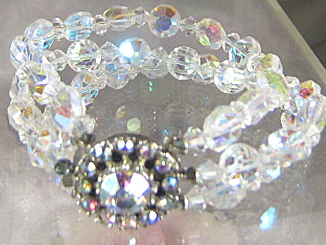 Vintage Aurora Borealis Crystal Bracelet