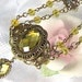Victorian Style Antiqued Brass Necklace With Citrine Cabochon And Beads