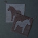 One (1) Cotton Pot-holder - Swedish Folk Art DALA HORSE -  Made in Finland