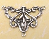Art Nouveau Connector Antique Silver Trinity Brass AS63