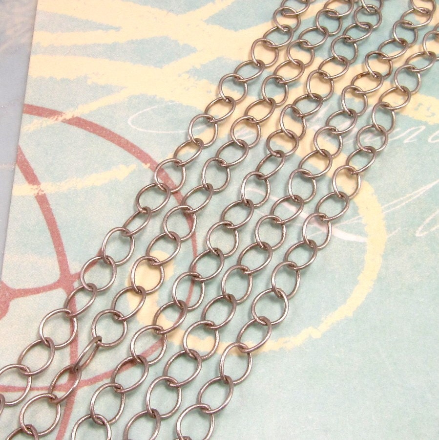 Cable Chain 6mm Soldered Antique Silver 3' AS207