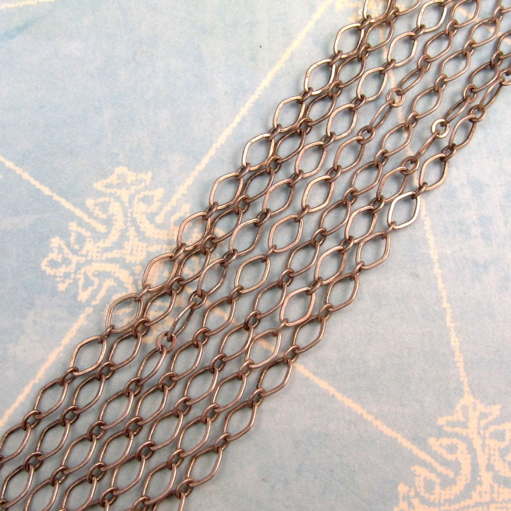 Oval Chain 4mm Antique Silver Soldered 6' AS235