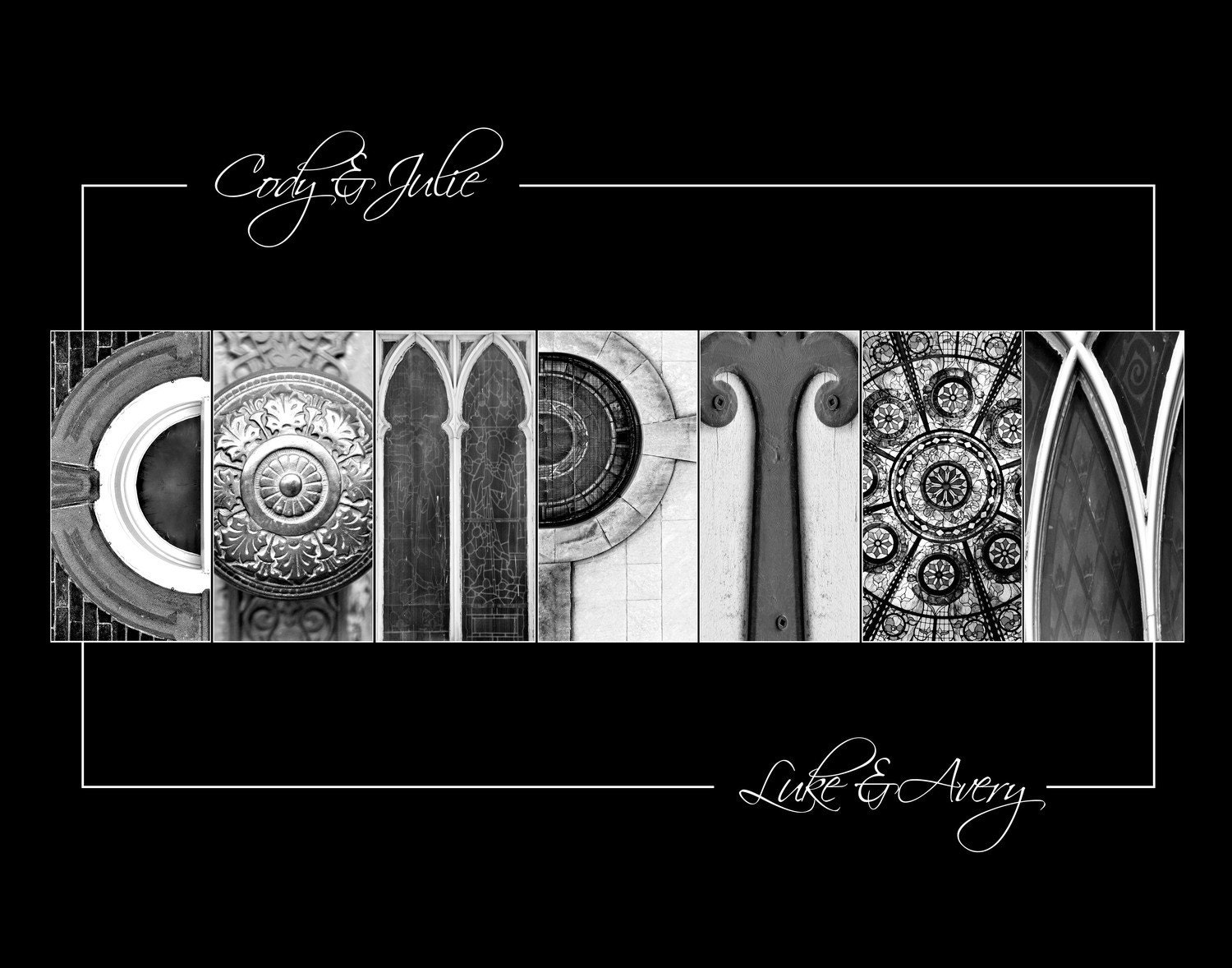 Custom Family Name Photo - Alphabet Photo Letter Art - Wedding Gift, Shower Gift, Anniversary