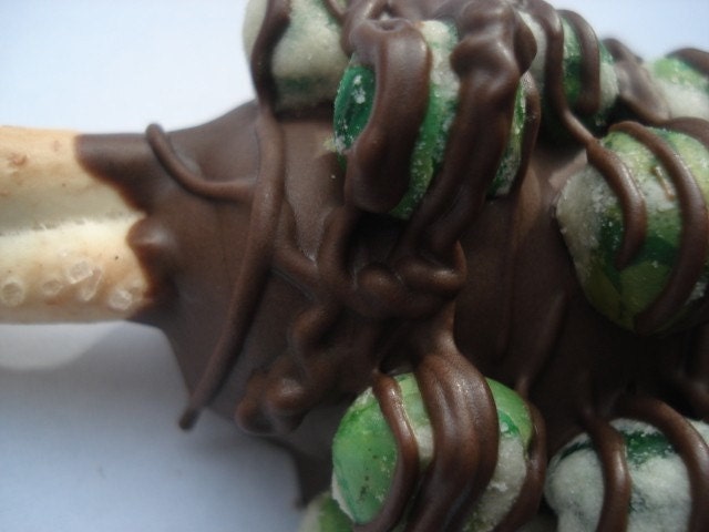 PEAS AND WASABI Chocolate Covered Pretzels