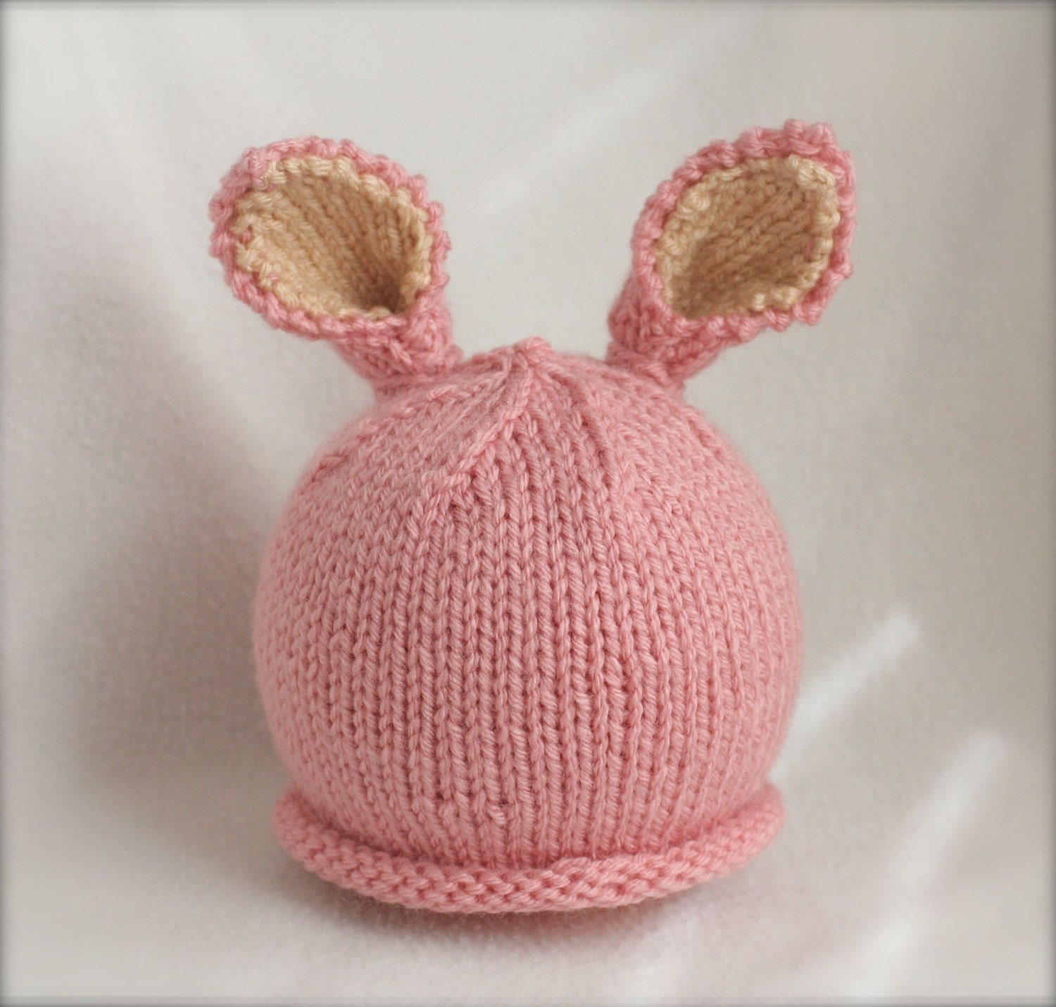 sweetly knit bunny beanie PINK.  sizes newborn-adult available.  EASTER