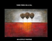 ABSTRACT tree painting original landscape textured art Made To Order Marems