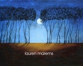 Blue forest landscape abstract