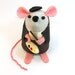 Artist Mouse ornament felt hamster rat mice cute gift for animal lover or collector - Alfonso the Artist Mouse