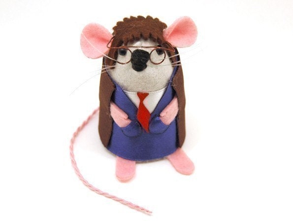 Doctor Who David Tennant ornament felt mouse hamster rat mice cute gift for animal lover or dr who collector - READY to SHIP