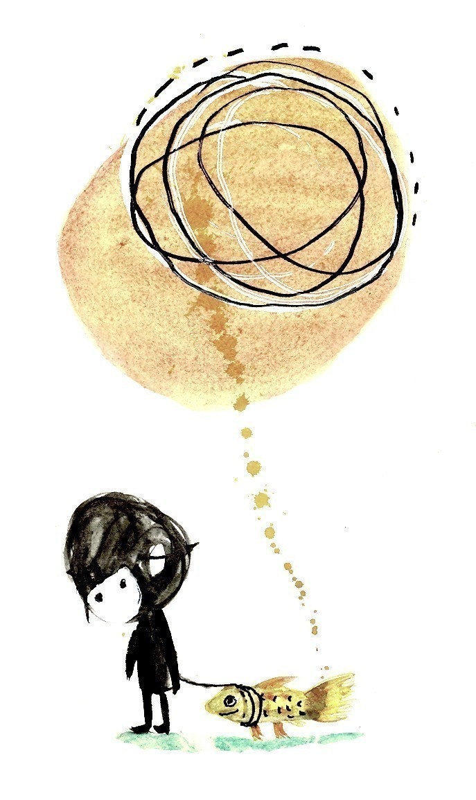 Walk with my fish Print 4x6