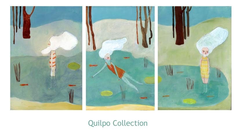 Childrens Wall Art Print -Quilpo Collection, Set of 3 prints 8x11 inches