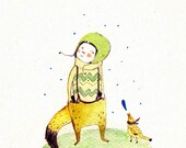 Childrens Wall Art Print -Winter tales,  Print 8x11 inches