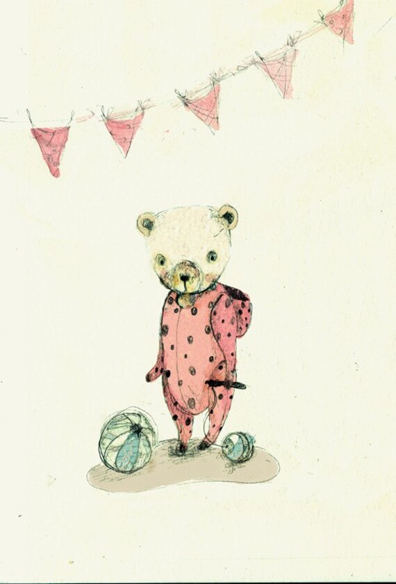 Childrens Wall Art Print -Pipino III,  Print 8x11 inches