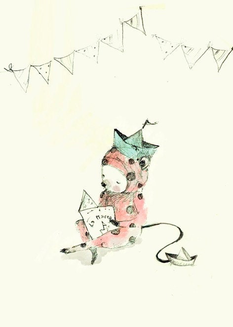 Childrens Wall Art Print -Pipino IV,  Print 8x11