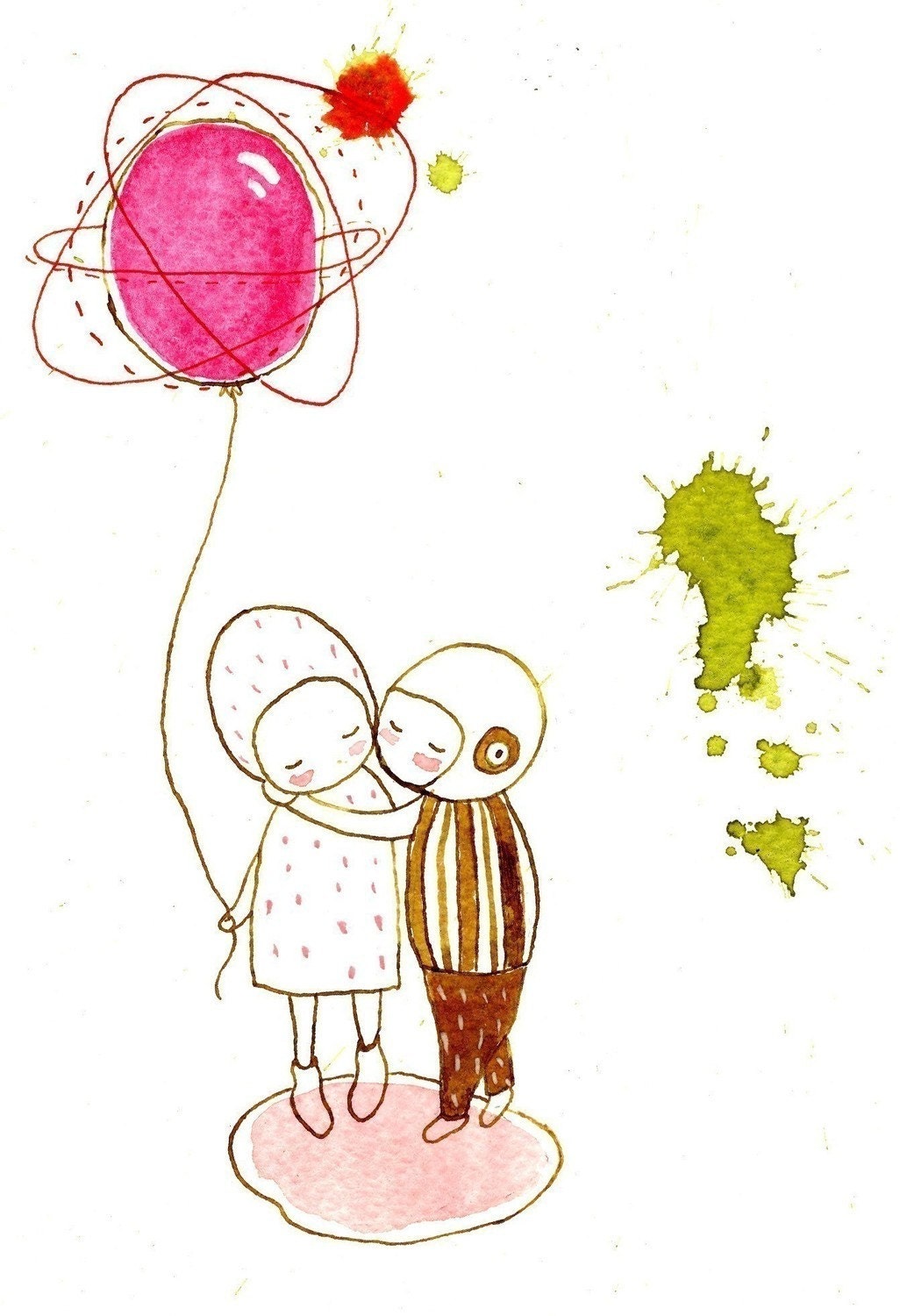 Childrens Wall Art Print -Kiss me,  print 8x11