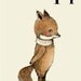 F for Fox, Alphabet animal,  BIG PRINT 11.69 x 16.54 inches (A3)