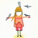 Childrens Wall Art Print -Stowaway Migrating II, Print 8x11