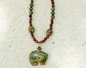 SALE, Rhyolite Bear Necklace