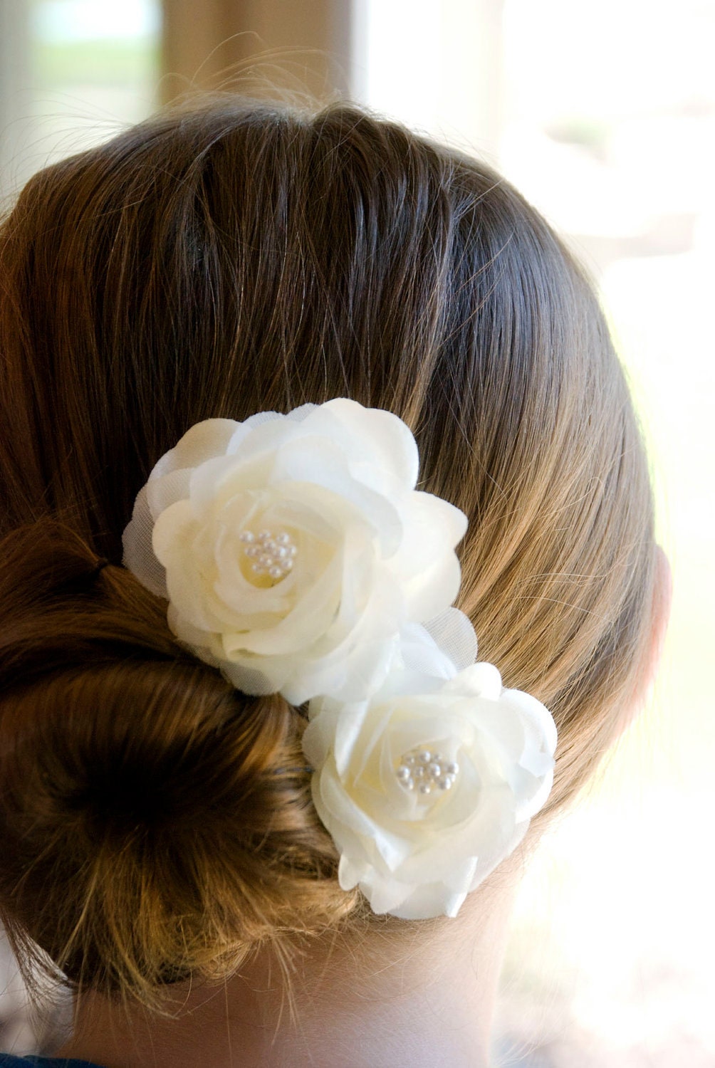 Wedding Hair Flower /  Bridal Hair Piece / Bridal Headpiece (includes 2 Ivory hair pins) Vintage Wedding Flowers