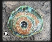 Layered Crystal Glazed Stoneware Pendant