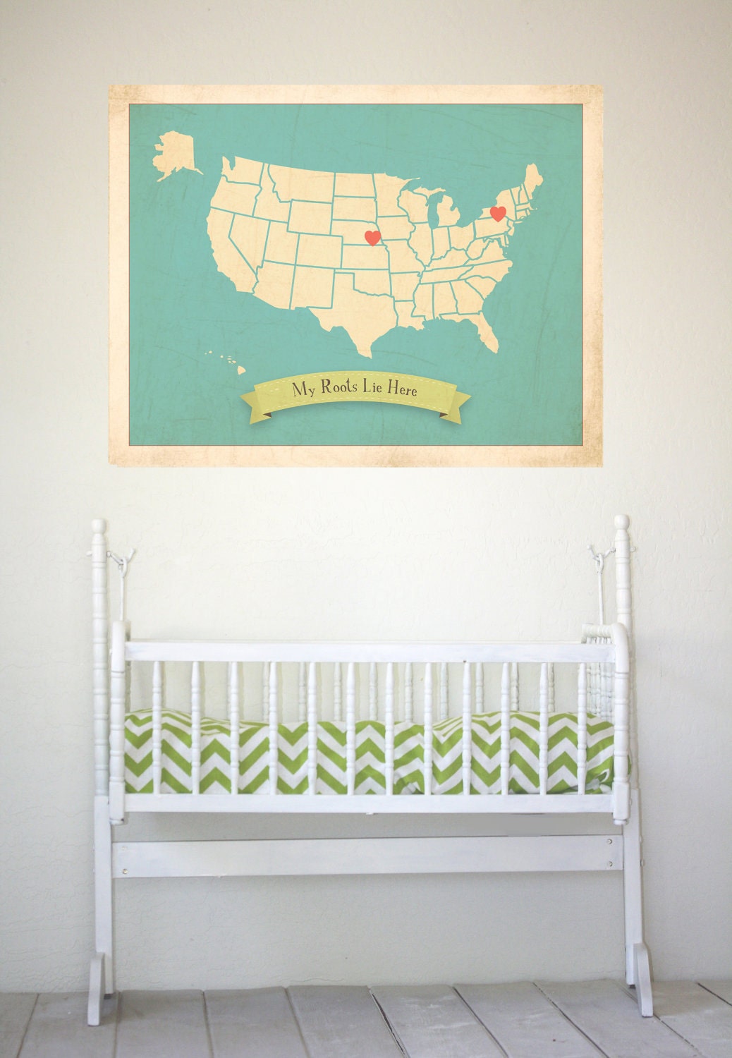 Choose Your Country Personalized Vintage Map Wall Art 11x14