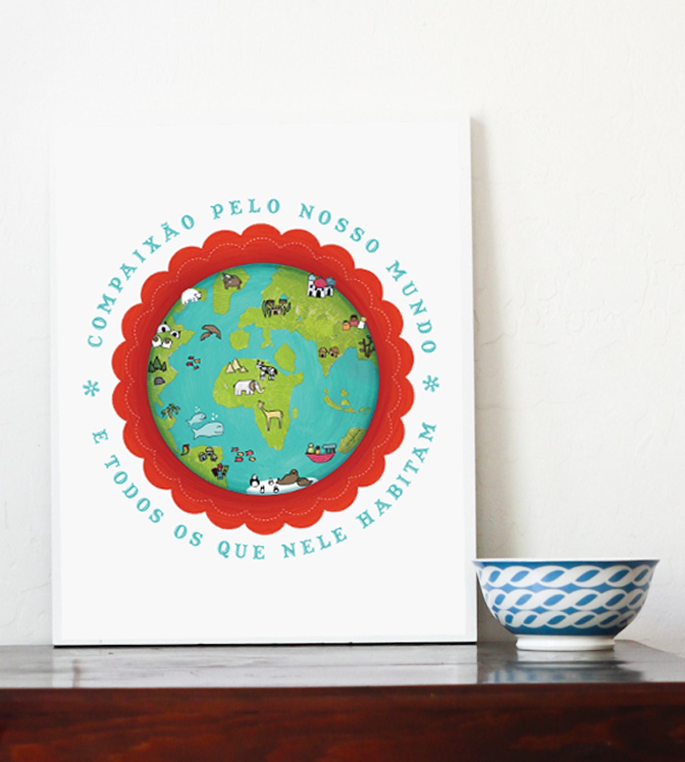 11x14 Portuguese Compassion for our Earth poster:
