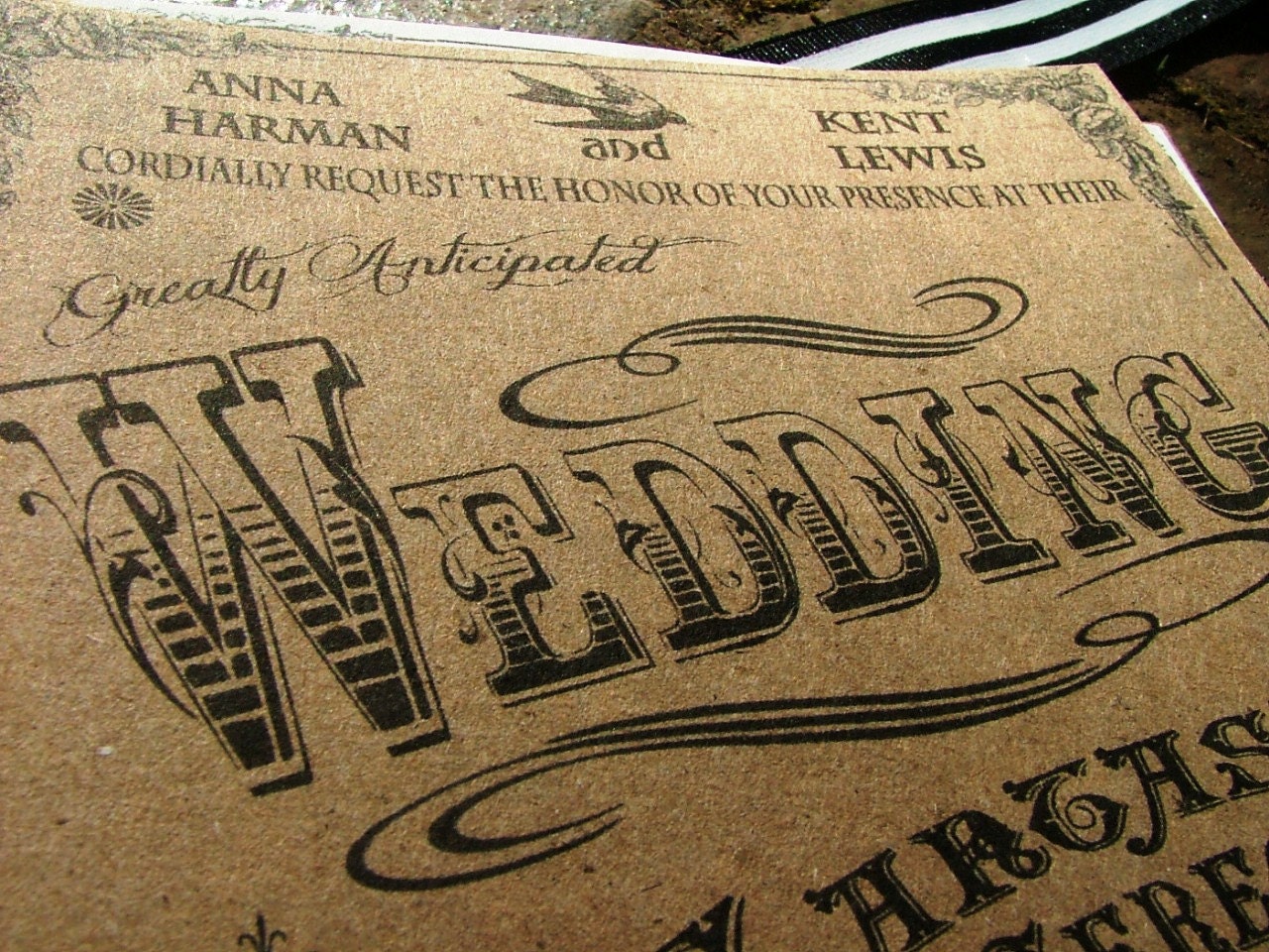 Vintage Circus Wedding Invitations - deposit to begin