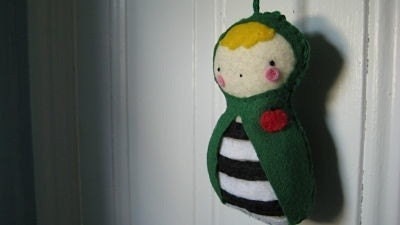 Ilka, the Wonderful Striped Felt Plush Doll