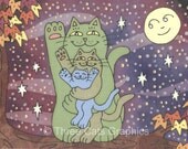Healthy Wealthy and Wise on an Autumn Night 5 x 7 Art Print with Matching Note Card