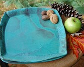 Square Turquoise Dinner Plate